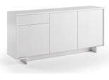 Dmora Credenza Aronne 42X170X78H Cm Bianco, Un Cassetto 4 Vani Italy