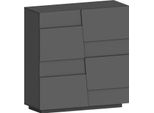 Dmora Armadio Multiuso 2 Ante Aulla 44X126H Cm Nero Antracite, 2 Ante 4 Vani Italy