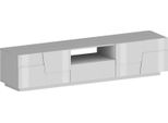 Dmora Mobile Porta Tv Maestrale 44X220X46H Cm Bianco, Apertura Battente 3 Vani Italy