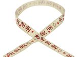 Nastro Natalizio "Ho Ho Ho"" Beige 15Mm 15M Per Decorazioni Natalizie E Regali Creativi"