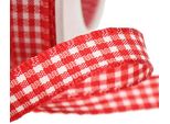 Nastro Da Regalo Premium Con Cimosa 15 Mm X 20 M Rosso A Scacchi - Nastro Decorativo Decorazioni Natalizie Fioreria