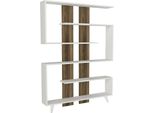 Dmora Libreria Spodumene 20X120X162H Cm Bianco, 5 Ripiani Portata Ripiani 12