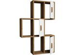 Dmora Mensola Arsie 20X50X112.6H Cm Marrone Noce, 6 Ripiani Colore Struttura Bianco
