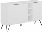 Dmora Credenza Alin 35.6X142X83H Cm Bianco, Apertura Battente 3 Ante