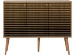 Dmora Credenza Arzumia 36X120X90H Cm Marrone Quercia, Apertura Battente 3 Ante