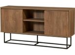 Dmora Credenza Levante 36X140X72H Cm Marrone Noce, Apertura Battente 3 Ante