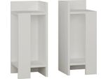 Dmora Comodino Lepre 27X25X60H Cm Bianco, 2 Ripiani Colore Piano Bianco