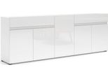 Dmora Credenza Elenia 38X225X79H Cm Bianco, 2 Cassetti 6 Vani Italy