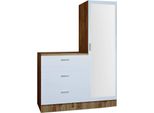 Dmora Mobile Da Ingresso Jaime 47X60X72H Cm Marrone Quercia, Specchio Incluso Appendiabiti