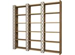 Dmora Libreria Vele 24.2X184.6X170H Cm Marrone, 5 Ripiani Portata Ripiani 90