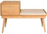 Dmora Panca Asolo 105X40X45H Cm Marrone Quercia, Peso Supportato 80 Kg Colore Rivestimento Bianco