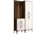 Dmora Mobile Da Ingresso Eufemia 35X120X200H Cm Marrone Noce, Appendiabiti 16 Paia