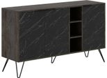 Dmora Credenza Alin 35.6X142X83H Cm Marrone Ossido, Apertura Battente 7 Vani