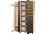 Dmora Mobile Da Ingresso Liana 36X135X194H Cm Marrone Quercia, Appendiabiti Apertura Battente