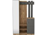 Dmora Mobile Da Ingresso Arco 37.5X113.6X179.7H Cm Marrone Quercia, Specchio Incluso Appendiabiti
