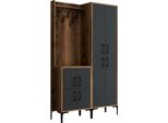 Dmora Mobile Da Ingresso Eufemia 35X120X200H Cm Marrone Noce, 16 Paia Appendiabiti