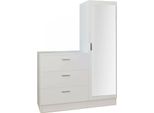 Dmora Mobile Da Ingresso Jaime 47X60X72H Cm Bianco, Specchio Incluso Appendiabiti