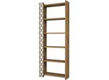 Dmora Libreria Vele 24.2X64.6X170H Cm Marrone, 5 Ripiani Portata Ripiani 30