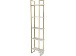 Dmora Libreria Giraffa 21.6X45.2X180H Cm Bianco, 5 Ripiani Portata Ripiani 25