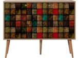 Dmora Credenza Arzumia 36X120X90H Cm Marrone Quercia, Apertura Battente 3 Ante