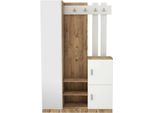 Dmora Mobile Da Ingresso Arco 37.5X113.6X179.7H Cm Marrone Quercia, Specchio Incluso Appendiabiti