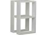 Dmora Comodino Alfreda 30X30X55H Cm Bianco, 2 Ripiani Colore Piano Bianco