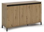 Dmora Credenza Attilius 40X138X90H Cm Bianco Lucido, Apertura Battente 3 Ante Italy
