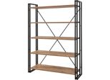Dmora Libreria Demetria 35X130X180H Cm Marrone, 5 Ripiani Portata Ripiani 35
