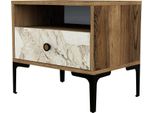 Dmora Comodino Editta 40X56X50.8H Cm Marrone Noce, Un Cassetto Apertura Scorrevole