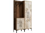 Dmora Mobile Da Ingresso Eufemia 35X120X200H Cm Marrone Noce, Appendiabiti 16 Paia