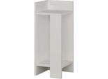 Dmora Comodino Asterix 27X25X60H Cm Bianco, 2 Ripiani Colore Piano Bianco