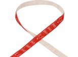 Nastro Regalo Di Natale Cotone Rosso 15Mm 20M Hohoho Teste Di Alce Nastro Decorazione Di Natale