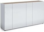 Dmora Credenza Talassa 40X174X92H Cm Bianco Lucido, Apertura Battente 9 Vani Italy