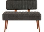 Dmora Panca Salento 39X90X40H Cm Marrone Noce, Peso Supportato 150 Kg Colore Rivestimento Nero