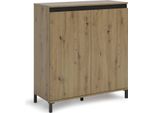 Dmora Credenza Tokyo 40X100X110H Cm Marrone Rovere Nodi, Apertura Battente 3 Vani Italy