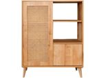 Dmora Credenza Sfalerite 40X90X110H Cm Marrone Quercia, Apertura Battente E A Ribalta 6 Vani
