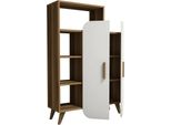 Dmora Credenza Tormalina 32X90X132H Cm Bianco, Apertura Battente 2 Ante