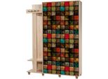 Dmora Mobile Da Ingresso Liana 36X135X194H Cm Marrone Quercia, Appendiabiti 13 Vani