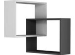 Dmora Mensola Leslie 60X68X68H Cm Bianco Bianco, 4 Ripiani Colore Struttura Nero