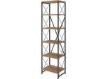 Dmora Libreria Yara 30X50X180H Cm Marrone, 5 Ripiani Portata Ripiani 12