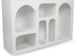 Dmora Credenza Arsenio 37X120X74H Cm Bianco, 6 Vani 6 Ripiani