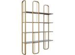 Dmora Libreria Angylla 28X125X180H Cm Oro, 4 Ripiani Portata Ripiani 20