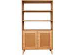 Dmora Libreria Suva 40X90X110H Cm Marrone, 2 Ante 3 Ripiani