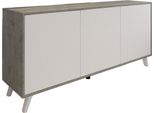 Dmora Credenza Annina 39.6X153.9X72H Cm Grigio Chiaro, Apertura Battente 3 Ante