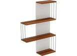 Dmora Mensola Batilda 19X64X96H Cm Marrone Quercia, 3 Ripiani Colore Struttura Bianco