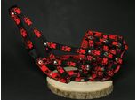Museruola In Nylon Per Cani Palkar Taglia 4 30 Cm X 11 Cm Nero-Rosso