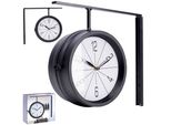 Vilde Orologio Da Parete In Metallo Per Ambienti Nero Bifacciale 30,5X9,5X28 Cm