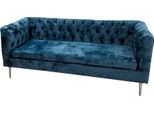 Lusso Divano Chesterfield Divano 3 Posti Tessile Divani Moderni Blu Turchese