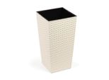 Vaso Da Fiori Lamela Vaso Da Fiori Finezia Ratan 40 X 40 Cm, Altezza 75 Cm, Crema