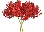 Bacche Rosse Artificiali Decorazione Corona Dell'avvento Decorazioni Natalizie 32 Cm Confezione Da 3, 3 Pezzi